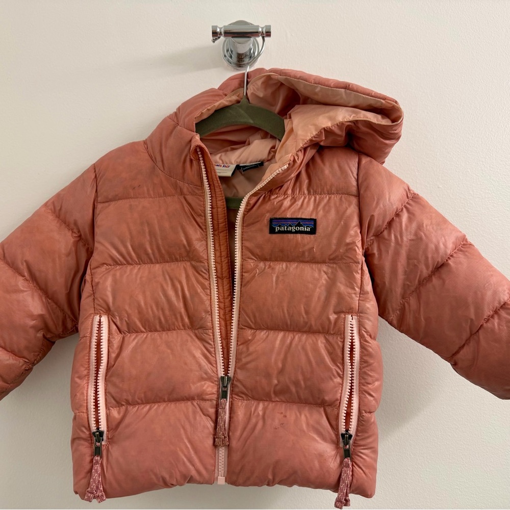 Patagonia Hi-Loft Down Sweater Hoodie in Coral